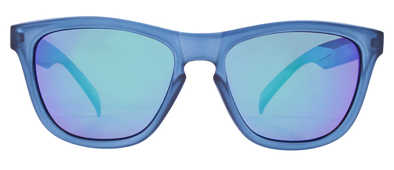 Matte Crystal Blue + Gloss Crystal Blue Temples / Smoke + Green Mirror