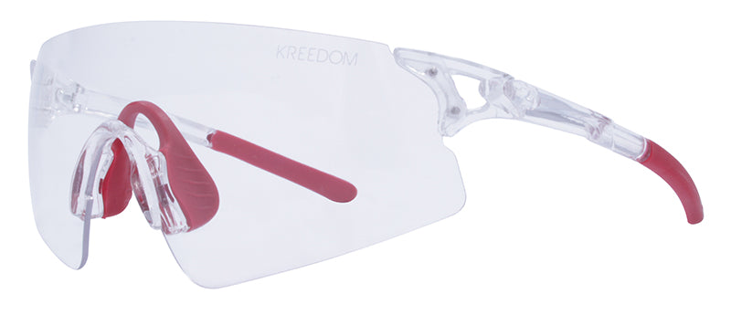 Gloss Crystal Clear + Dark Red Rubber / Clear