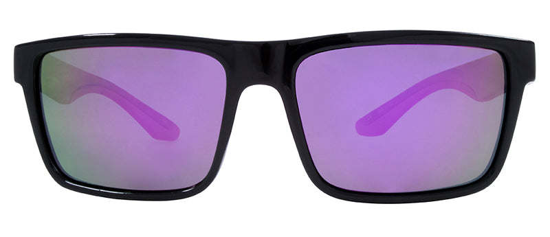 Gloss Black + Purple Rubber / Smoke + Purple Mirror