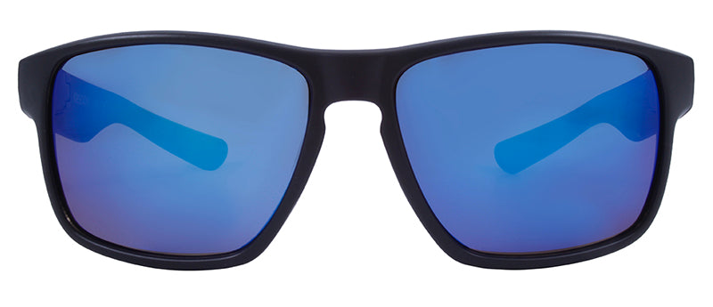 Matte Black + Black Rubber / Smoke + Blue Mirror