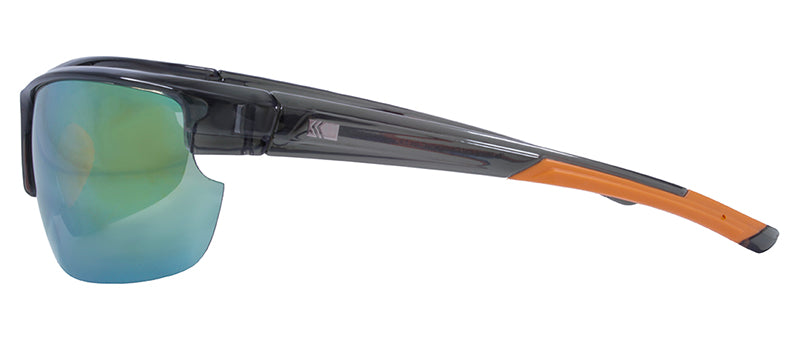 Gloss Crystal Grey + Orange Rubber / Smoke + Orange Mirror