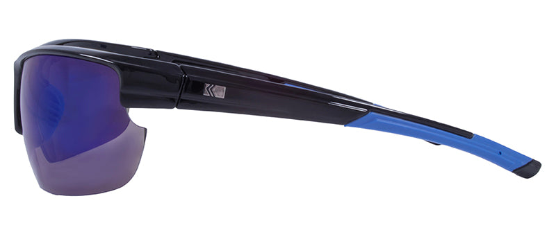 Gloss Black + Blue Rubber / Smoke + Blue Mirror