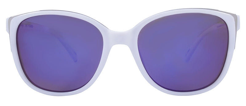 Gloss White + Silver Accent / Smoke + Purple Mirror