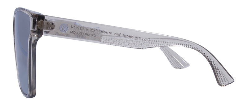 Gloss Crystal Warm Grey + Silver Metal / Smoke + Silver Flash Mirror