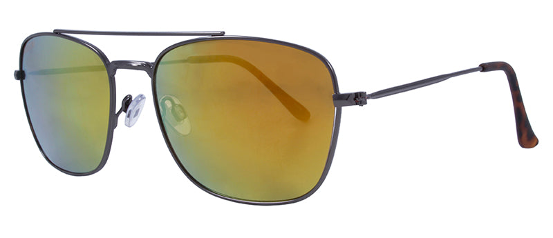 Matte Black + Demi Temple Tips / Brown + Orange Mirror