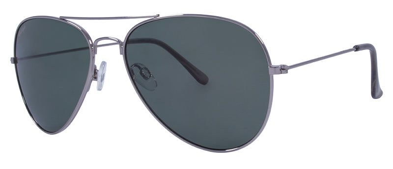 Gloss Gunmetal + Dark Crystal Grey Temple Tips / Green