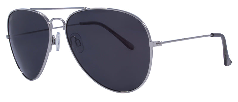 Gloss Silver + Dark Crystal Grey Temple Tips / Smoke