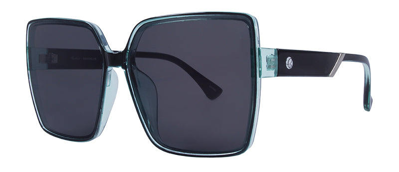 Gloss Crystal Blue Green + Black Front Spray + Silver Metal / Smoke