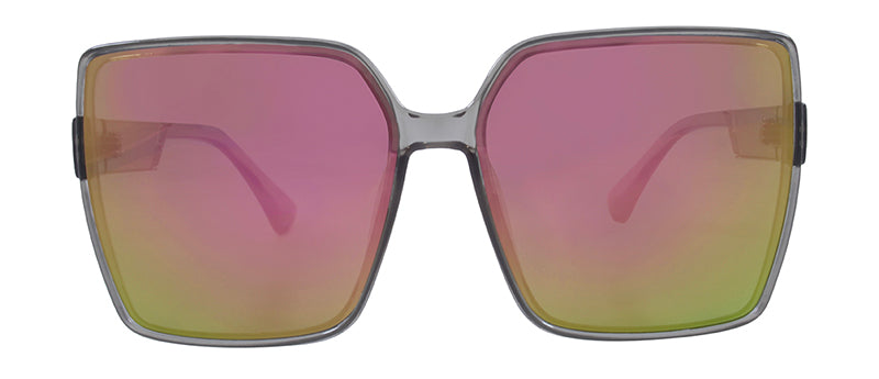 Gloss Crystal Warm Grey + Silver Metal / Smoke + Rose Gold Mirror