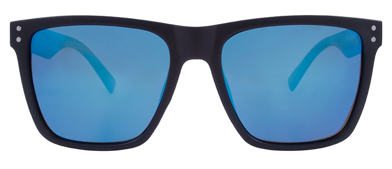 Matte Black + Silver Metal / Smoke + Blue Mirror