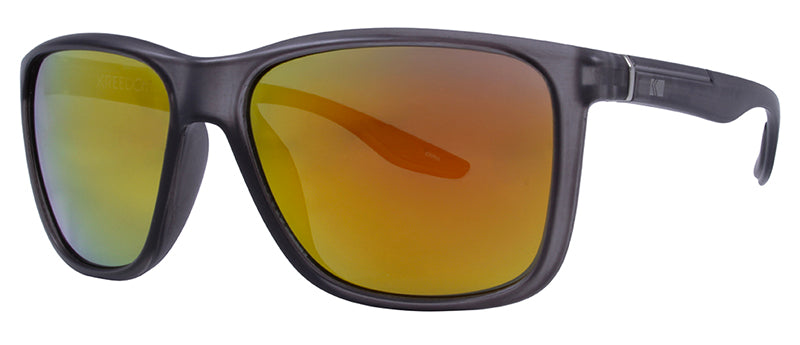 Matte Crystal Grey + Silver Metal / Smoke + Red Mirror