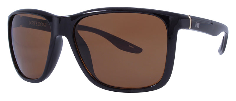 Gloss Black + Silver Metal / Brown