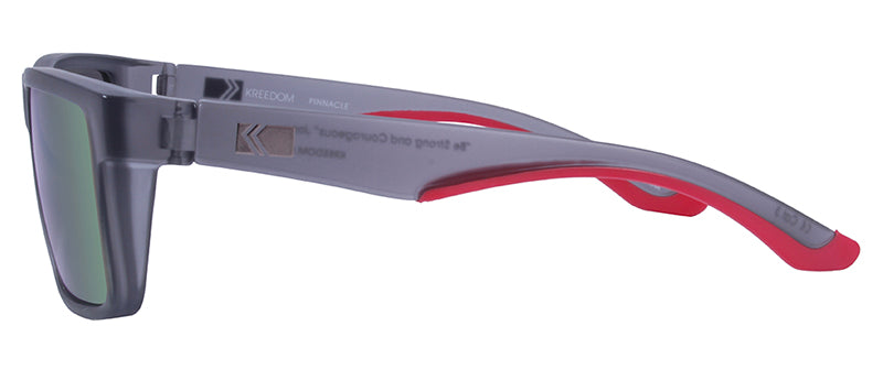 Matte Crystal Cool Grey + Red Rubber / Smoke + Red Mirror