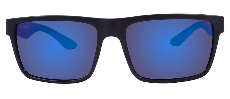 Matte Black + Blue Rubber / Smoke + Blue Mirror