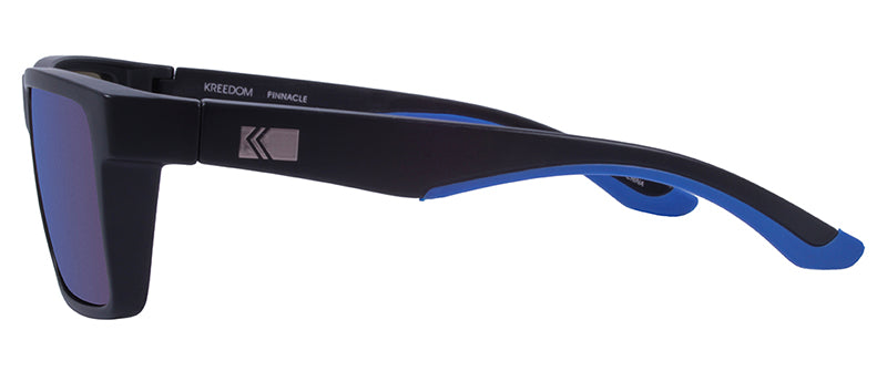 Matte Black + Blue Rubber / Smoke + Blue Mirror