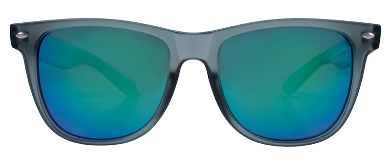 Matte Crystal Slate Grey + Silver Metal / Smoke + Blue Green Mirror