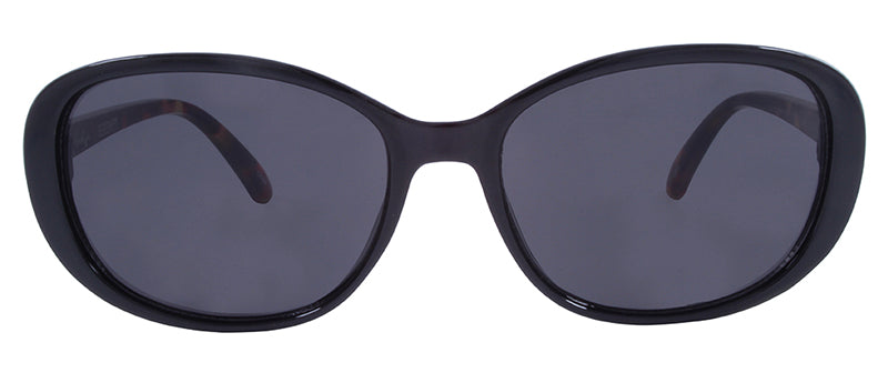 Gloss Black + Silver Metal + Demi Temples / Smoke