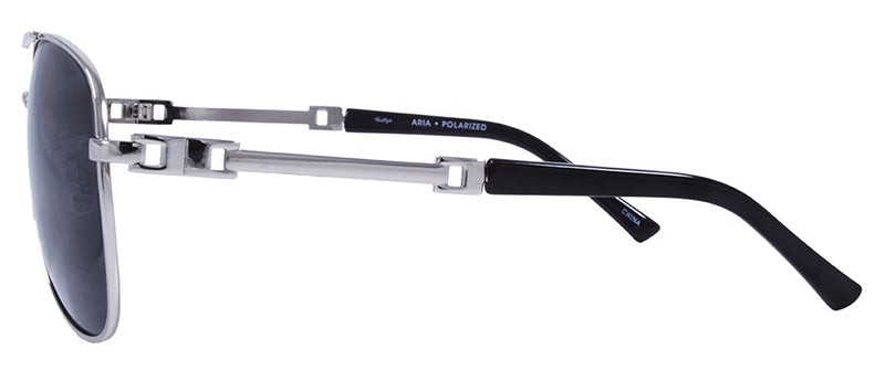 Gloss Silver + Black Temple Tips / Smoke