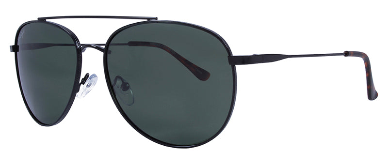 Gloss Black + Demi Temple Tips / Green