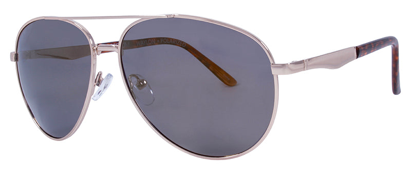 Gloss Gold + Demi Temple Tips / Smoke + Gold Flash Mirror