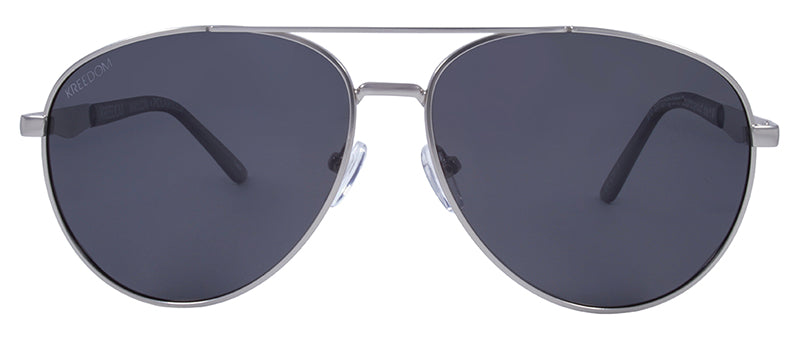 Matte Silver + Black Temple Tips / Smoke