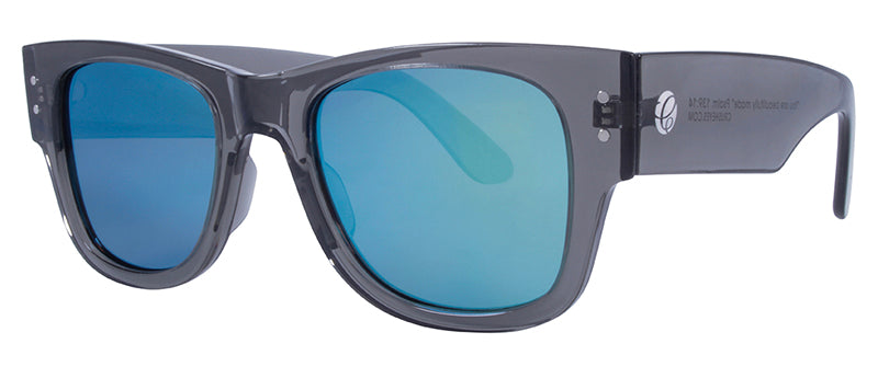 Gloss Crystal Grey / Smoke + Ice Blue Mirror