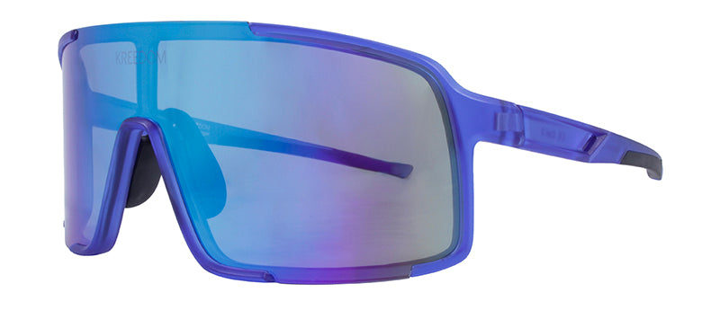 Matte Crystal Blue + Black Rubber / Smoke + Ice Blue Mirror