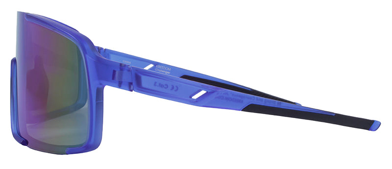 Matte Crystal Blue + Black Rubber / Smoke + Ice Blue Mirror