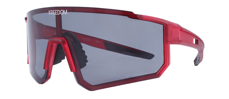 Matte Crystal Red + Black Rubber / Smoke