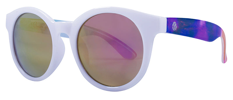 Gloss White Front / Gloss Clear + Tie Dye Print / Smoke + Pink Mirror