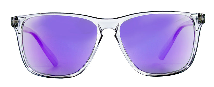 Gloss Crystal Light Grey / Smoke + Purple Mirror
