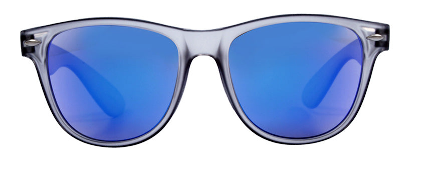 Matte Crystal Grey / Smoke + Blue MIrror