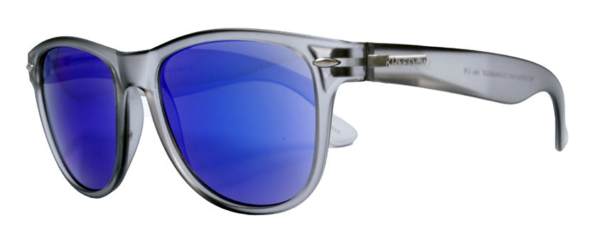 Matte Crystal Grey / Smoke + Blue MIrror