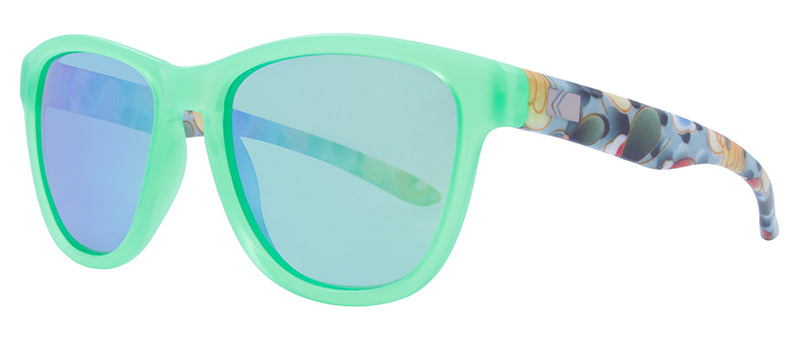 Matte Crystal Green + Green Blue Palms Temple / Smoke + Green Revo Mirror