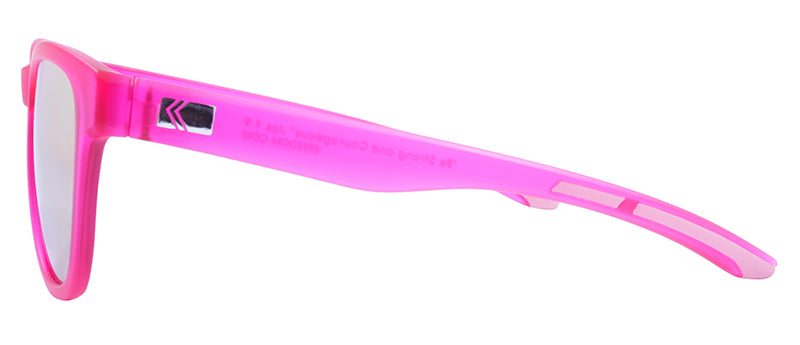 Matte Crystal Pink + Light Pink Temple / Smoke + Pink Revo Mirror