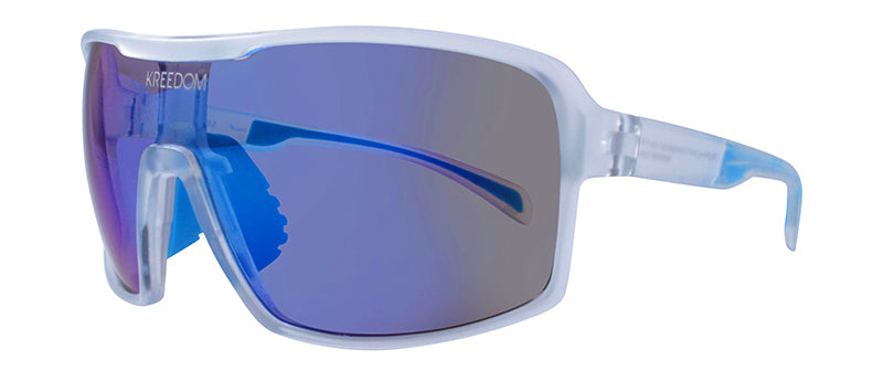 Matte Crystal Clear + Light Blue Rubber / Smoke + Ice Blue Mirror