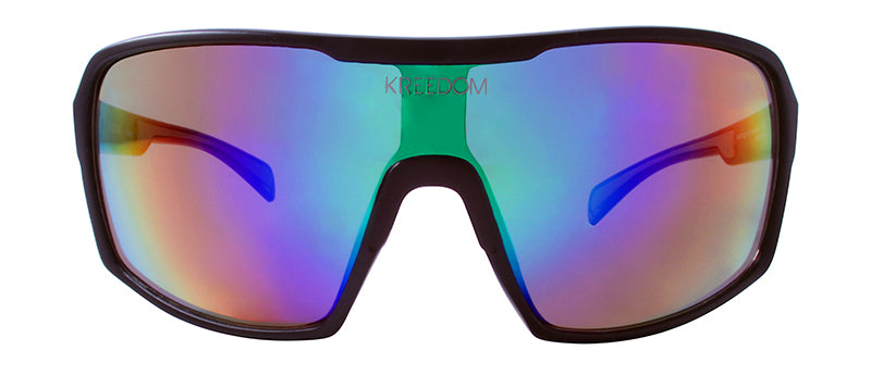 Matte Black + Cool Grey Rubber / Smoke + Blue Green Mirror