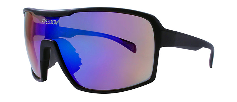 Matte Black + Cool Grey Rubber / Smoke + Blue Green Mirror