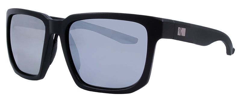 Matte Black / Black Rubber Temple Tip / Silver Revo Mirror