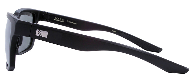 Matte Black / Black Rubber Temple Tip / Silver Revo Mirror