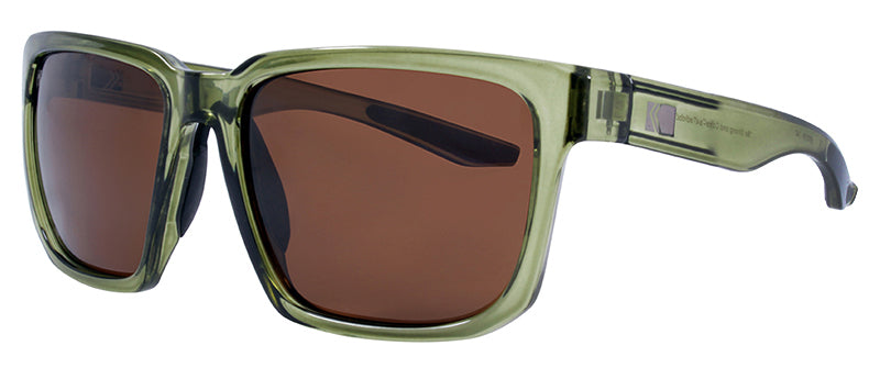 Gloss Crystal Green / Black Rubber Temple Tip / Brown
