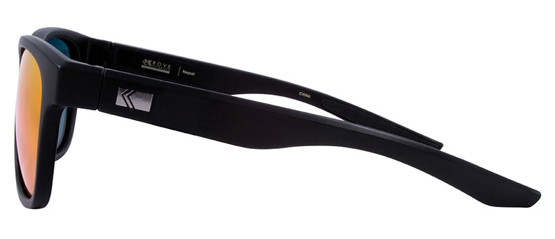 Matte Black / Black Rubber Temple Tip / Red Revo Mirror