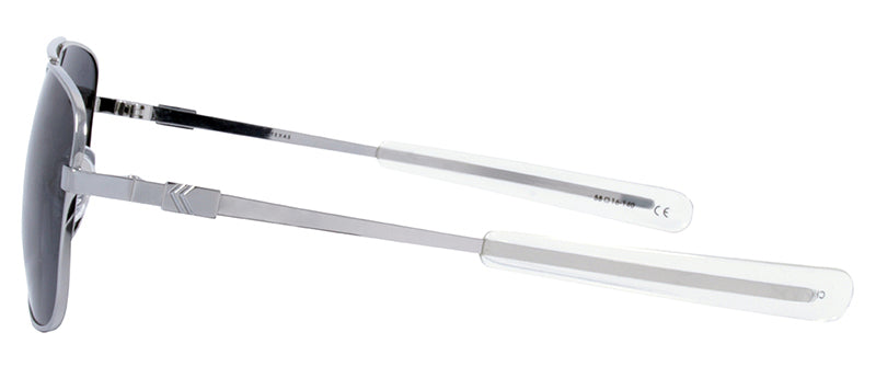 Gloss Silver / Gloss Clear Temple Tip / Smoke