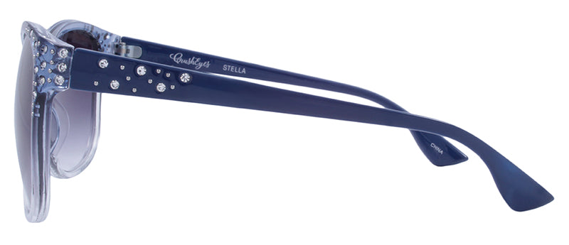 Gloss Trans. Blue to Clear / Gloss Solid Blue Temple / Gradient Smoke
