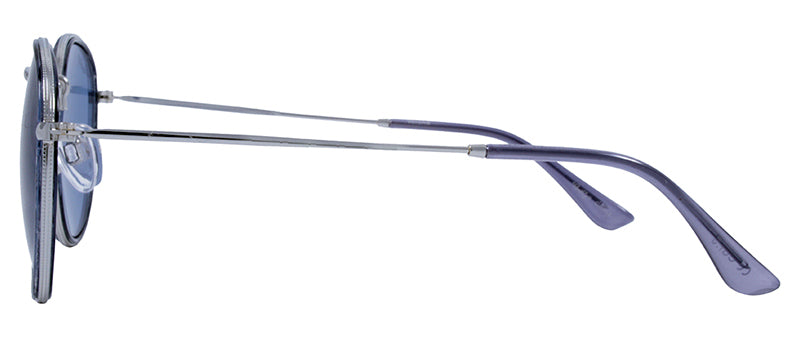Gloss Trans. Blue + Silver Metal Frame / Gloss Trans. Blue Rubber Tip / Blue