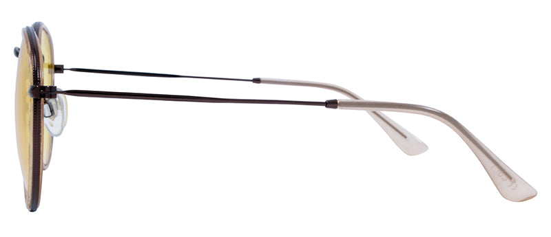 Gloss Trans. Light Brown + Copper Metal Frame / Gloss Trans. Brown Rubber Tip / Yellow