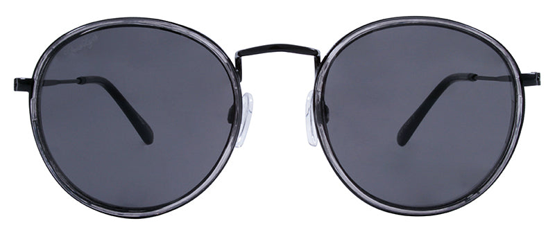 Gloss Trans. Grey + Black Metal Frame / Gloss Black Rubber Tip / Smoke
