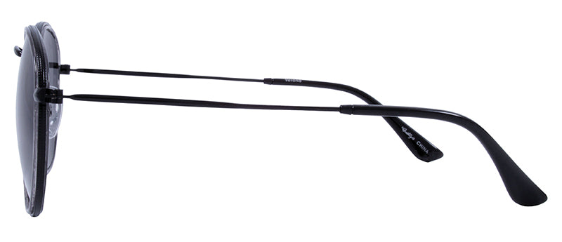 Gloss Trans. Grey + Black Metal Frame / Gloss Black Rubber Tip / Smoke