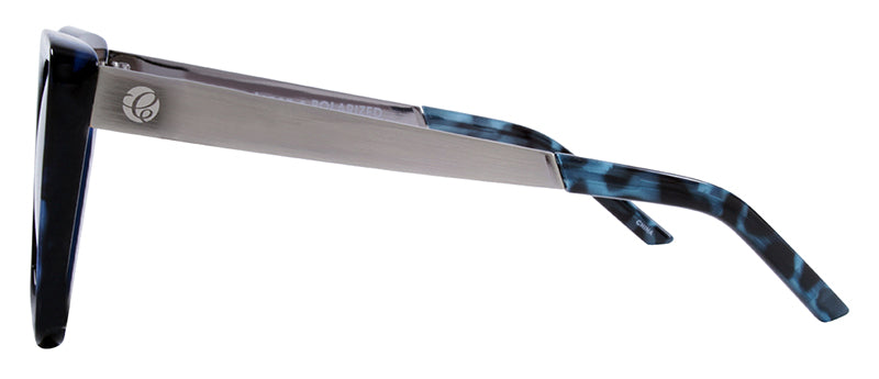 Gloss Blue Pattern / Brushed Light Gunmetal Temple + Gloss Demi Temple Tip / Smoke