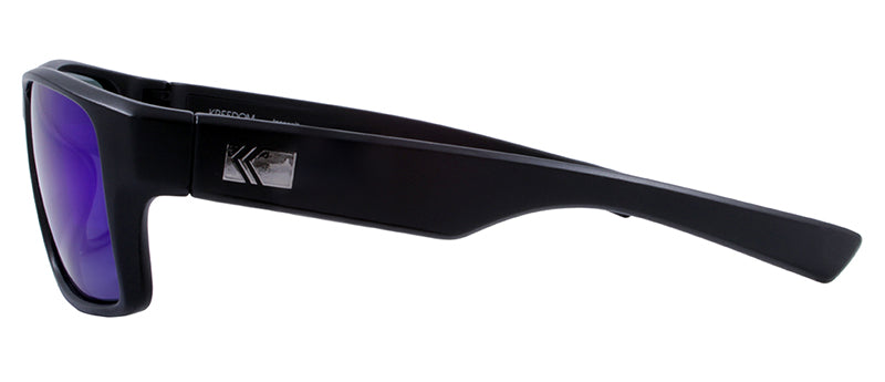 Gloss Black / Smoke + Blue Mirror